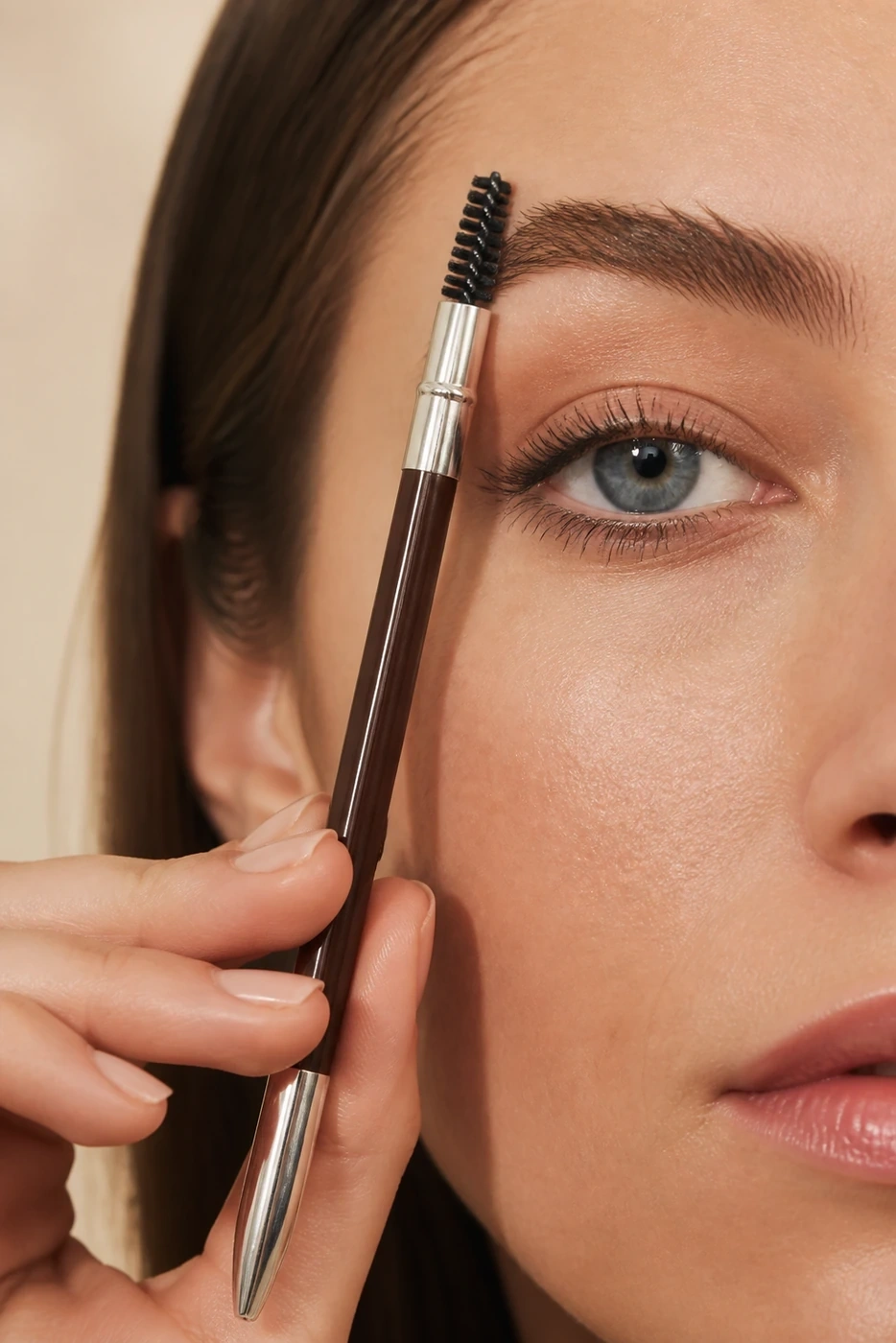 Cepillado de cejas con el spoolie integrado del lápiz de Éclat