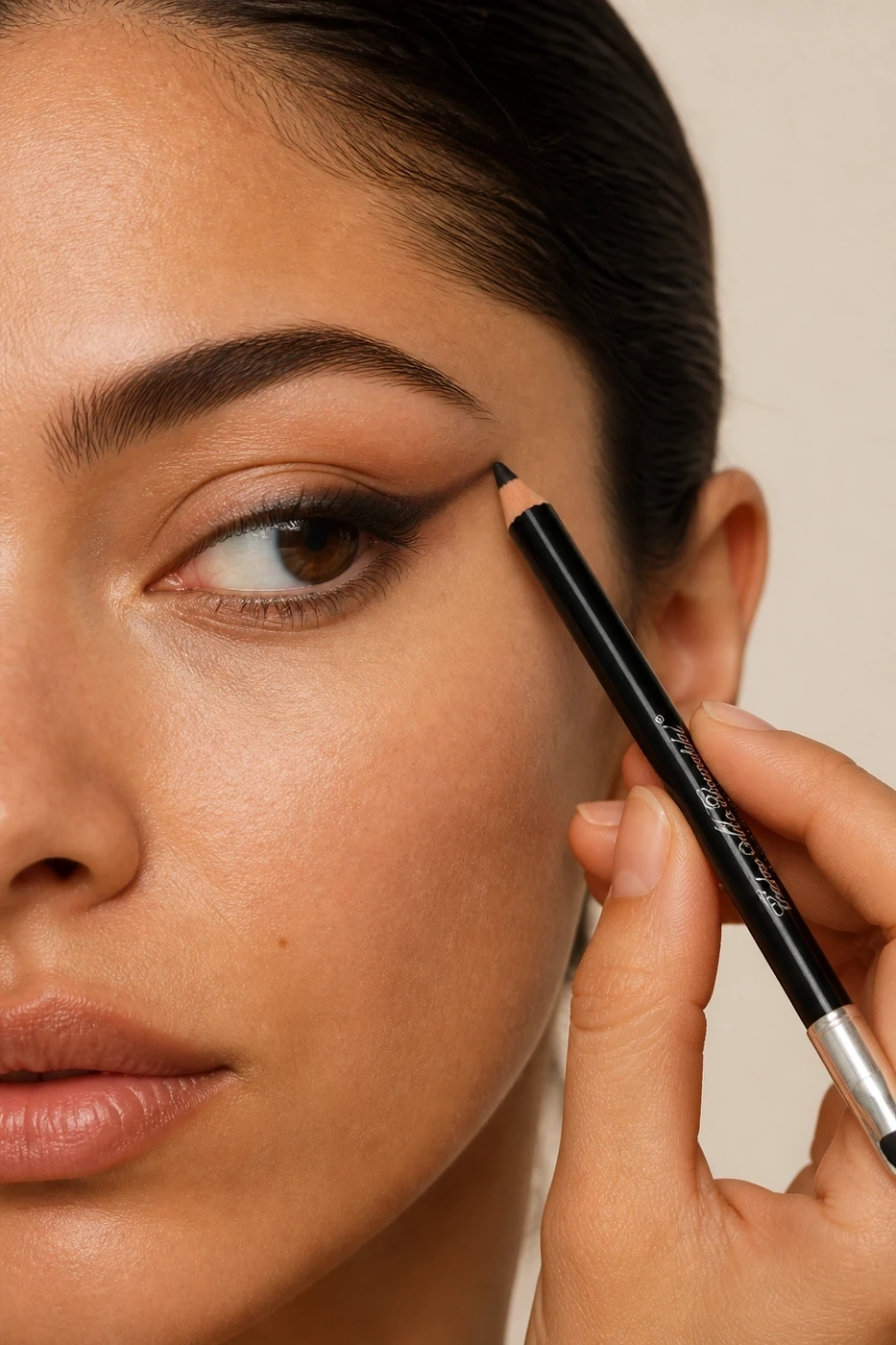Aplicación del lápiz delineador de ojos de Éclat para difuminar un efecto ahumado